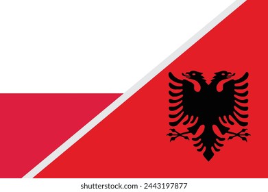 Flag of Poland and Albania concept graphic element Illustration template design
