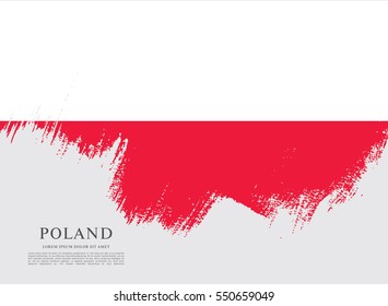 Flag of Poland, brush stroke background