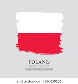 Flag of Poland, brush stroke background