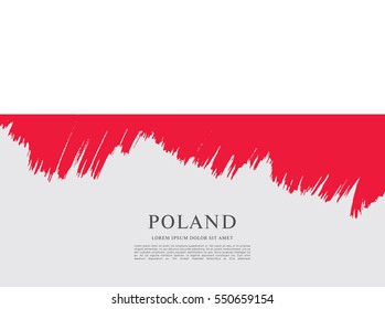 Flag of Poland, brush stroke background