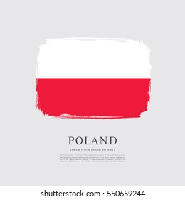 Flag of Poland, brush stroke background