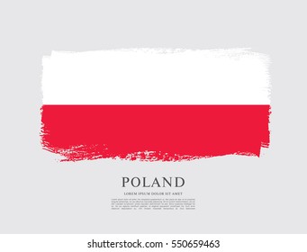 Bandera de Polonia, fondo de pincel