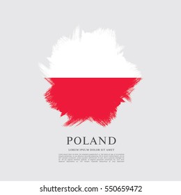 Flag of Poland, brush stroke background
