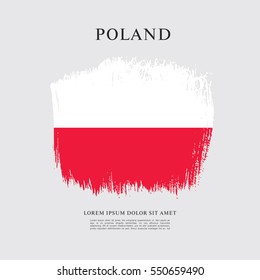 Flag of Poland, brush stroke background