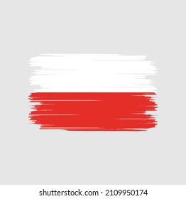 Flag of Poland with brush style