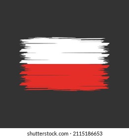 Flagge Polens mit Pinselstil