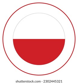 Flag of Poland in circle. Poland flag in circle 
