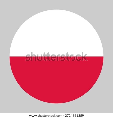 Flag of Poland in circular shape with accurate proportions and official colors