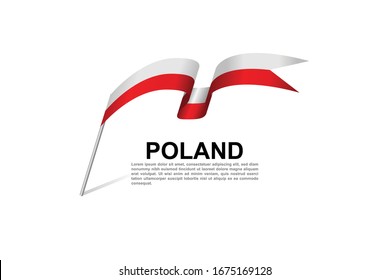 Bandera de Polonia diseño con fondo blanco en vectorial