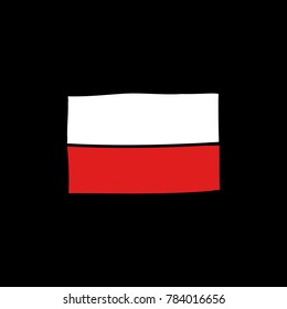 flag of Poland doodle icon