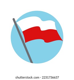 Flag Poland flying waving. Vector image
