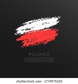 Flagge Polens in Grunge Brush Stroke: Vektorgrafik