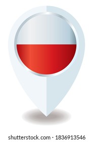 Flag of Poland, location icon for Multipurpose, Republic of Poland