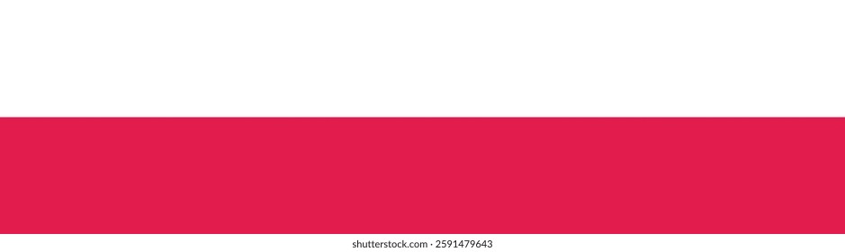 Flag of Poland. Poland flag long banner digital vector illustration