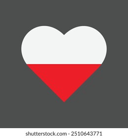 Flag of Poland love vector illustration.