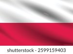Flag of Poland. Poland flag official colors and proportion digital vector illustration. Wavy flag.