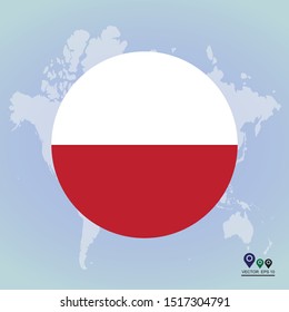 flag - Poland, Poland flag, official colors and proportion correctly. National Polish flag. Raster illustration.