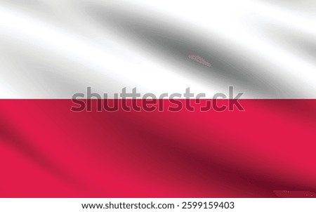 Flag of Poland. Poland flag official colors and proportion digital vector illustration. Wavy flag.