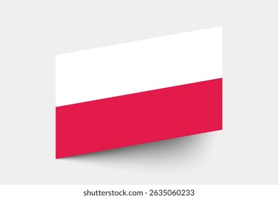 Flag of Poland. Poland flag official colors tilted icon digital vector illustration design.