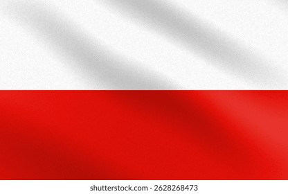 Flag of Poland with paper texture and light. Vector illustration 