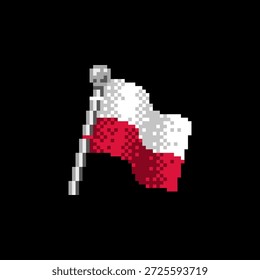 Bandeira da Polônia em estilo pixel art