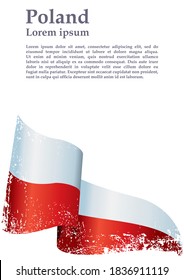 Flag of Poland, Polish flag, template for award design, an official document with the flag of Poland. Bright, colorful vector illustration.