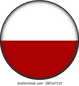 Flag of Poland as round glossy icon. Button with Polish flag