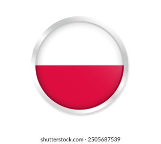 Flagge von Polen. Runde Flagge. Flaggensymbol. Kreis-Flag-Symbol Logo, Vektorgrafik EPS