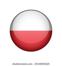 Flag of Poland. Round icon vector 