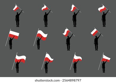 Flag of Poland Set, Original and simple Poland flag Bundle, vector illustration of Poland flag Collection
