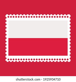 Flag of Poland stamp paper vector illustration.
