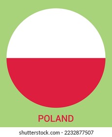 Flag Of Poland, Poland flag vector illustration, Poland flag in a circle.