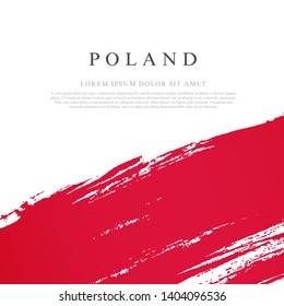 Flag of Poland. Vector illustration on white background. Brush strokes drawn by hand. Independence Day.