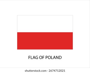 FLAGGE VON POLEN VEKTOR, ILLUSTRATION WEISSER HINTERGRUND TYPOGRAPHIE