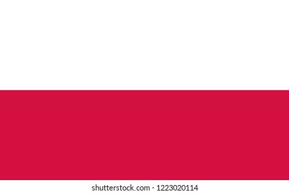 Flag of Poland. Vector flag with official colors and correct proportion
