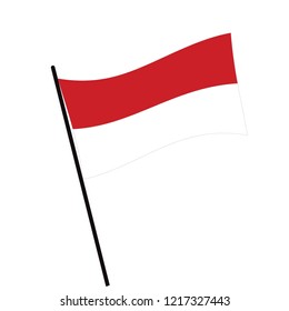 Flag of Poland , Poland flag waving isolated vector illustration