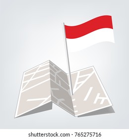 Flag of Poland , Poland flag waving isolated vector illustration,map and check in