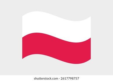 Flag of Poland. Poland wavy flag digital vector illustration. Fluttering flag.
