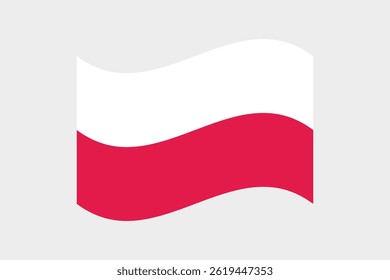 Flag of Poland. Poland wavy flag digital vector illustration. Fluttering flag.