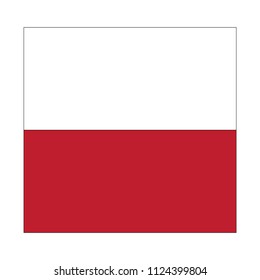Flag of Poland,Poland Flag Vector Square Icon - Illustration, Flag of Poland. Abstract concept, icon, square, button. Raster illustration on white background.