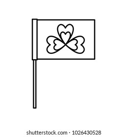 flag in the pole with clover festival st patricks symbol