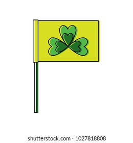 flag in the pole with clover festival st patricks symbol