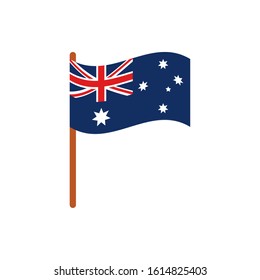 flag in pole emblem australia icon on white background vector illustration