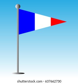 flag pole of France in vector.