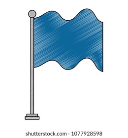 flag in pole isolated icon