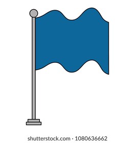 flag in pole isolated icon