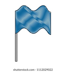 flag in pole isolated icon