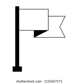 flag in pole isolated icon