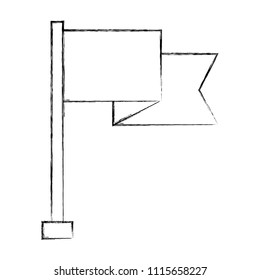 flag in pole isolated icon