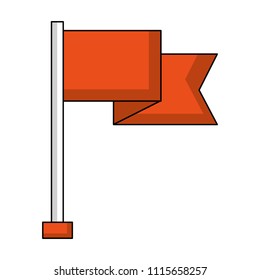 flag in pole isolated icon